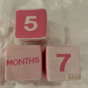 The Beaufort Bonnet Company Pink Knit Baby Milestone Blaylock Age Blocks